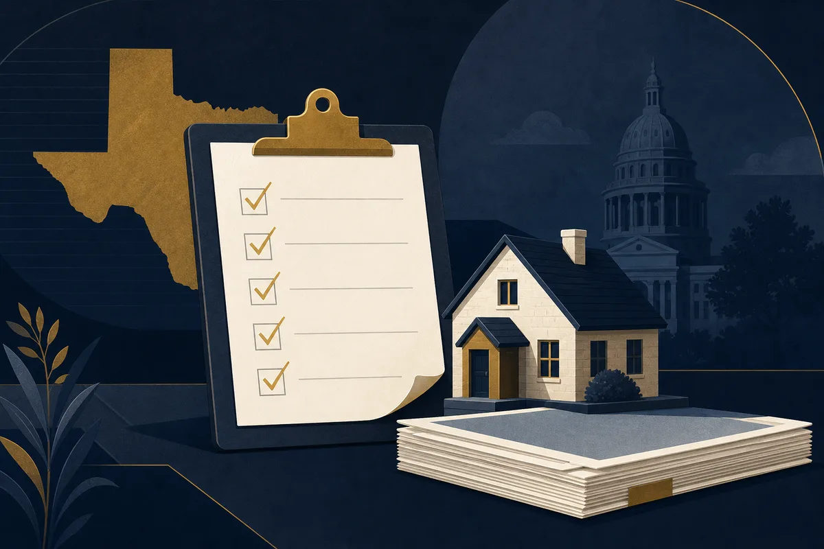 Checklist and documents beside a house model, illustrating hard money loan requirements